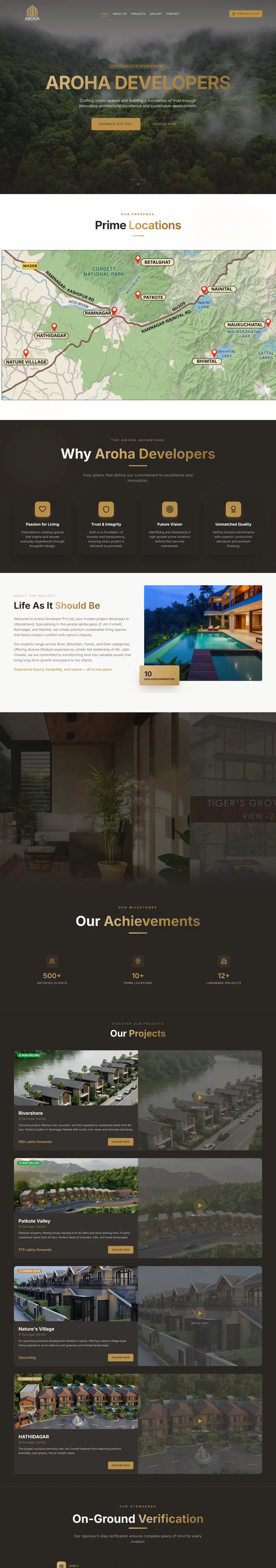 Aroha Website Screenshot